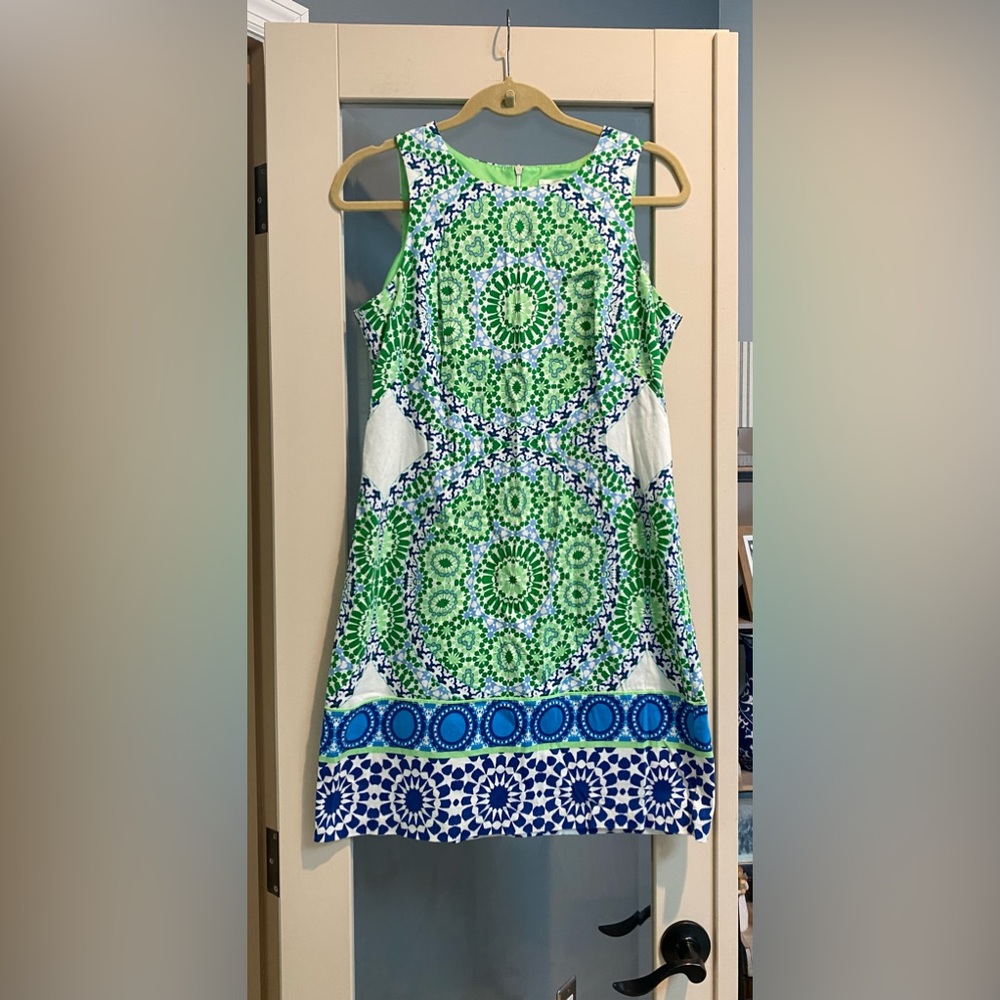 🦋💚🌊Brightly Patterned Sheath Dress